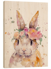 Wood print  Little Bunny - Sillier Than Sally