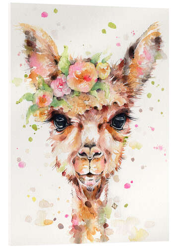 Acrylic print Little llama