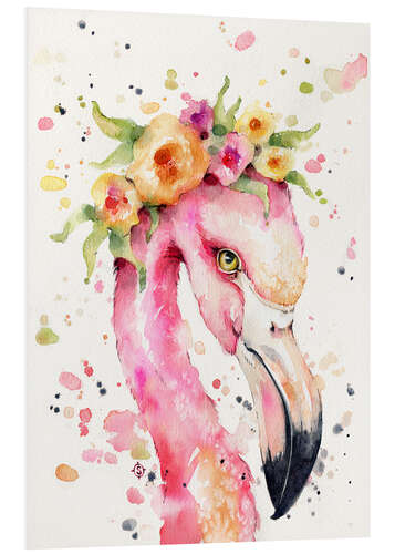 Quadro em PVC Pequeno flamingo