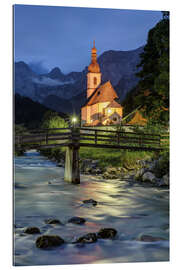 Gallery Print Kirche in Ramsau bei Berchtesgaden am Abend