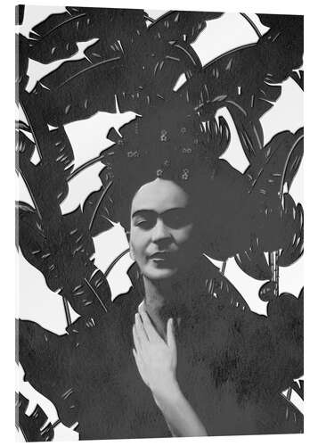 Acrylic print Frida Kahlo black and white