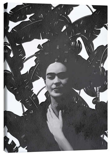 Canvas print Frida Kahlo black and white