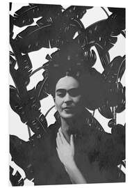 Foam board print Frida Kahlo black and white