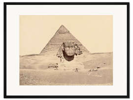 Gerahmter Kunstdruck Chephren-Pyramide und Sphinx