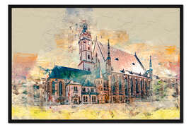 Gerahmter Kunstdruck Die Thomaskirche in Leipzig
