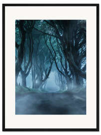 Gerahmter Kunstdruck Nebelige Gasse in Nordirland