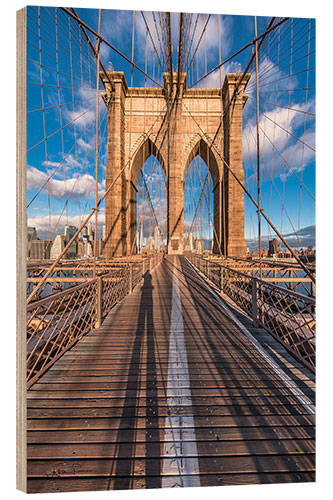 Holzbild Brooklyn Bridge New York