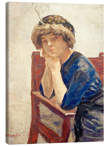 Canvas print Woman with Heron's Feather