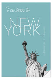 Wandsticker Pop Art New York Freiheitsstatue - I've been to - Hellblau