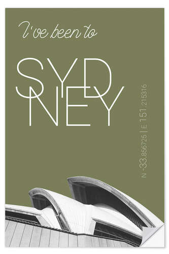 Wall sticker Popart Sydney Opera I have been to Color: Calliste Green