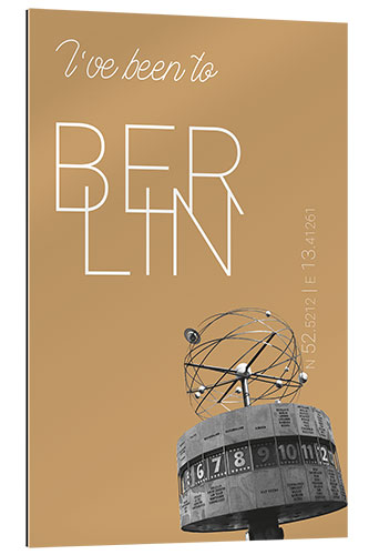 Galleriataulu Popart Berlin World Clock I have been to Color: Pale gold