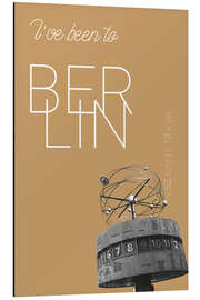 Magnettafel Pop Art Berlin Weltzeituhr - I've been to - Gold