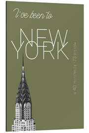 Quadro em alumínio Popart New York Chrysler Building I have been to Color: calliste green