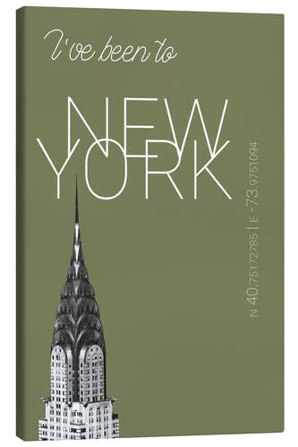 Lienzo Popart New York Chrysler Building I have been to Color: calliste green