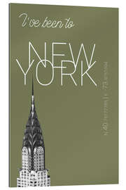 Cuadro de plexi-alu Popart New York Chrysler Building I have been to Color: calliste green