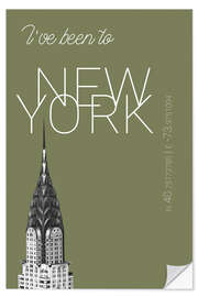 Sisustustarra Popart New York Chrysler Building I have been to Color: calliste green