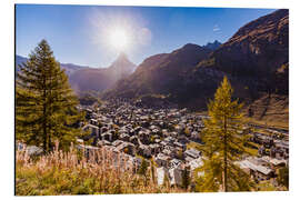 Aluminium print Zermatt in the Valais