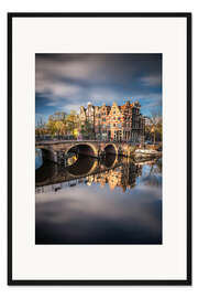 Gerahmter Kunstdruck Amsterdam im Morgenlicht