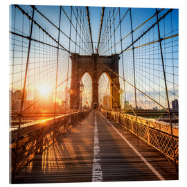 Tableau en verre acrylique  Pont de Brooklyn à New York - Jan Christopher Becke