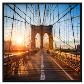 Gerahmter Kunstdruck Brooklyn Bridge in New York City