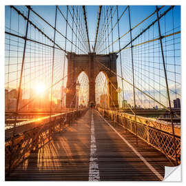 Selvklebende plakat Brooklyn Bridge in New York City