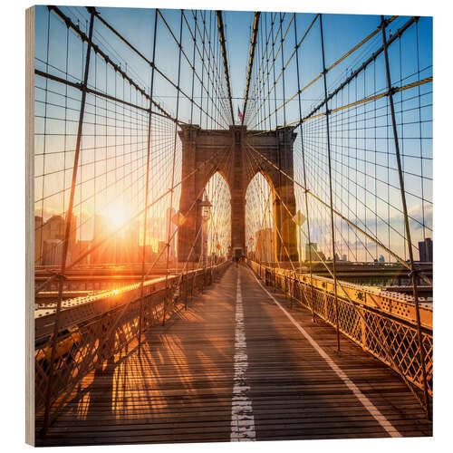 Quadro de madeira Brooklyn Bridge in New York City