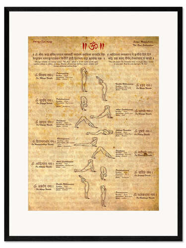 Framed art print Sun salutation, yoga
