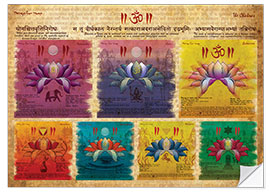 Wall sticker The Chakras Yoga Print