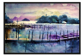 Gerahmter Kunstdruck UK. Lake District, Derwent Water