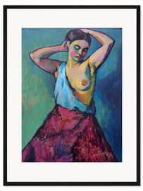 Gerahmter Kunstdruck Mädchen mit rotem Rock