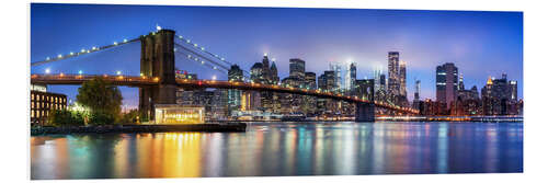 Foam board print Brooklyn Bridge panorama in New York City, USA