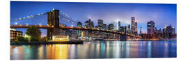 Foam board print Brooklyn Bridge panorama in New York City, USA