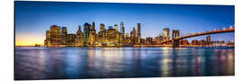 Tableau en aluminium New York City skyline panorama at night