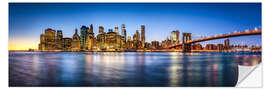 Naklejka na ścianę New York City skyline panorama at night