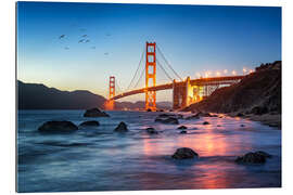 Gallery print Golden Gate Bridge at sunset in San Francisco, USA