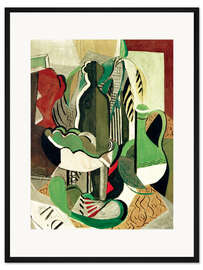 Gerahmter Kunstdruck Stilleben in Grau, Komposition Gelbes Blatt