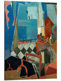 Magnettafel Fensterausblick mit Pfeife, Glas und Fliesenboden