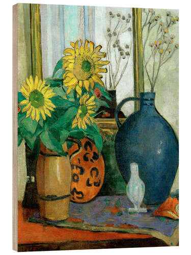 Wood print Still Life with Sunflowers