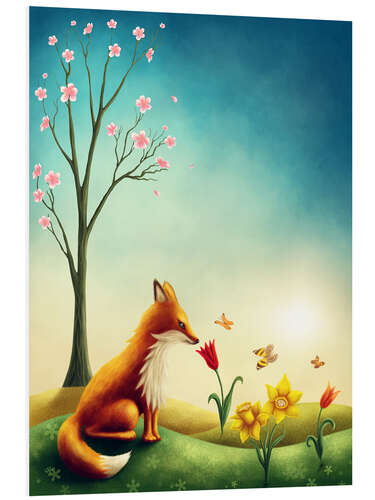 Tableau en PVC Renard au printemps