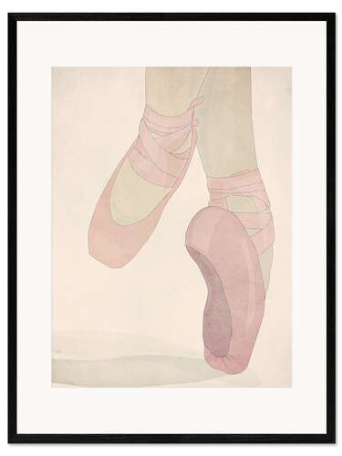 Gerahmter Kunstdruck Ballerina auf Zehenspitzen