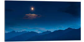 Gallery print Moon over mountains