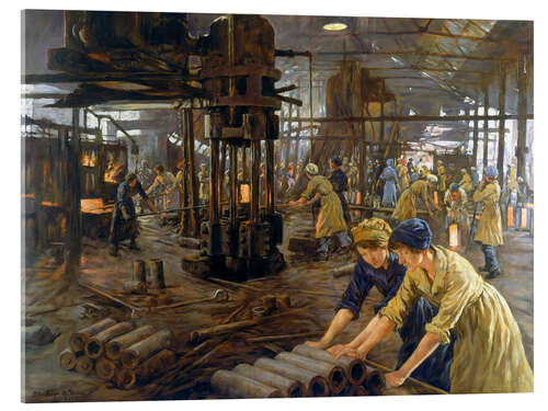 Cuadro de metacrilato 'The Munitions Girls' oil painting, England, 1918 Wellcome L0059548