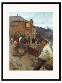 Plakat artystyczny premium w ramie The wharf in Newlyn