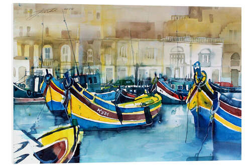 Foam board print Malta, Marsaxlokk, Boats II