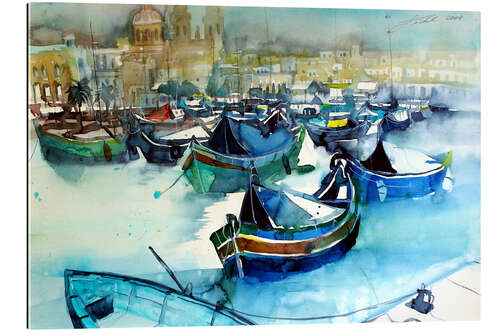 Quadro em plexi-alumínio Malta, Marsaxlokk, fishing boats