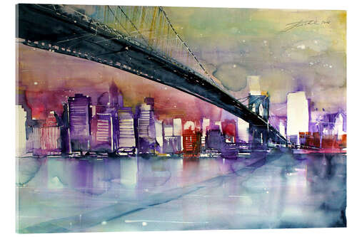 Acrylglasbild New York, Brooklyn Bridge III