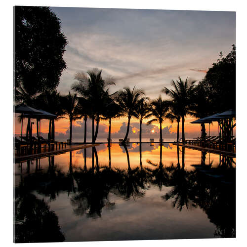 Stampa su vetro acrilico Luxury infinity pool on the Gulf of Thailand