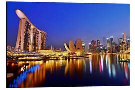 Magnettafel Singapur Stadtbild bei Nacht