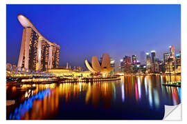 Naklejka na ścianę Singapore skyline at night