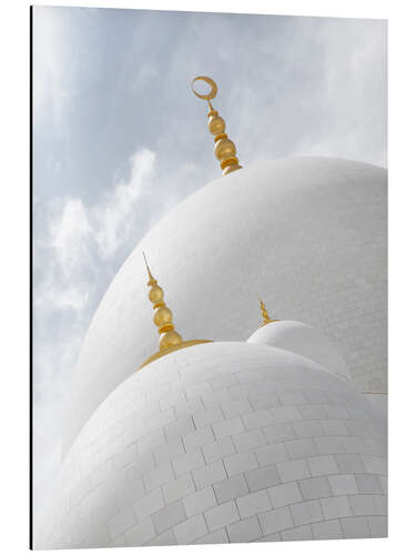 Aluminiumsbilde white cupolas of sheikh zayed mosque